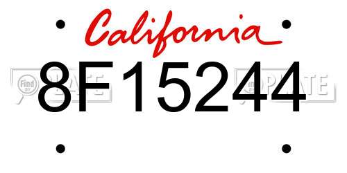 8F15244 California License Plate