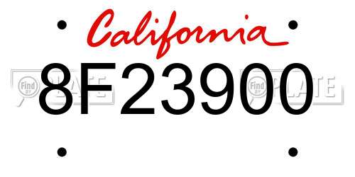 8F23900 California License Plate