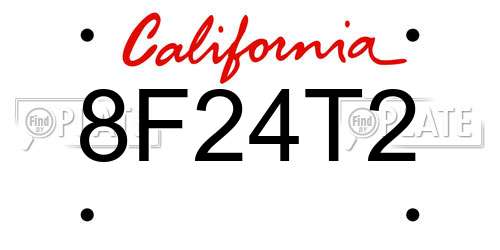 8F24T2 California License Plate