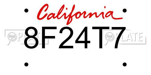 8F24T7 California License Plate