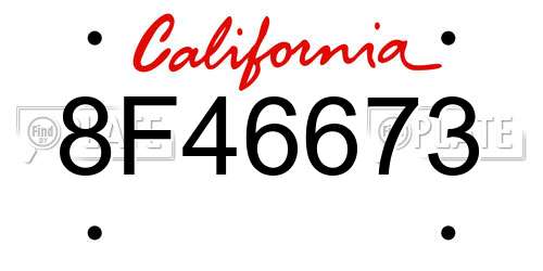 8F46673 California License Plate