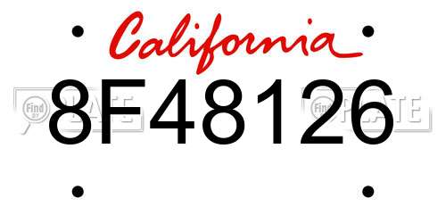 8F48126 California License Plate