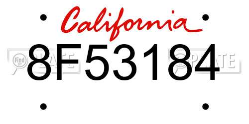 8F53184 California License Plate