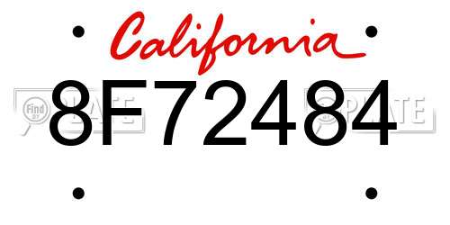 8F72484 California License Plate