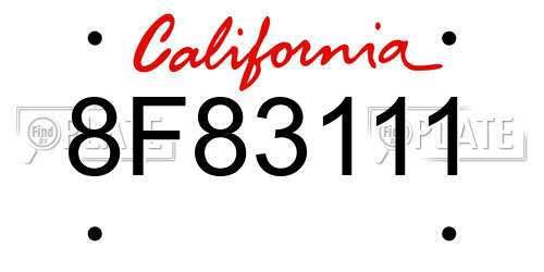 8F83111 California License Plate