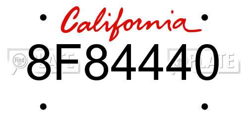 8F84440 California License Plate