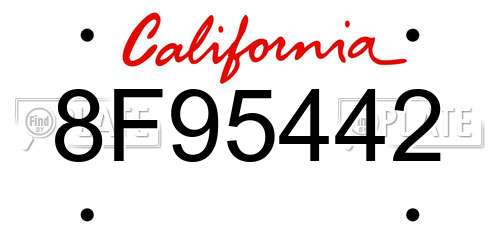 8F95442 California License Plate
