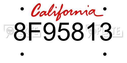 8F95813 California License Plate