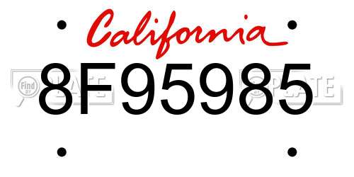 8F95985 California License Plate