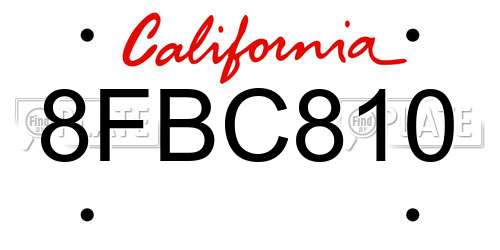 8FBC810 California License Plate