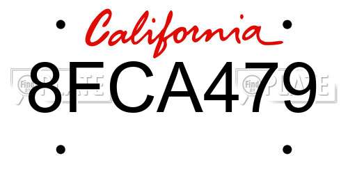 8FCA479 California License Plate