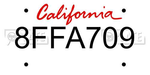 8FFA709 California License Plate