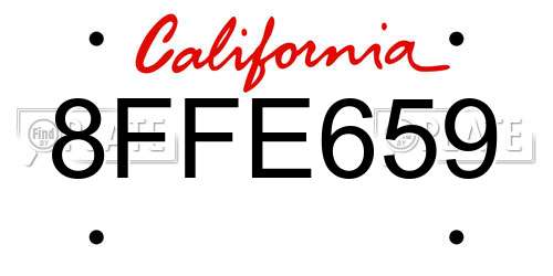 8FFE659 California License Plate