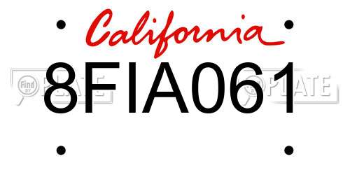 8FIA061 California License Plate