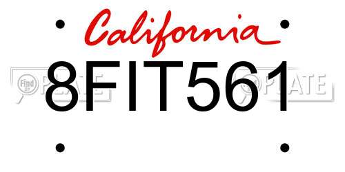 8FIT561 California License Plate