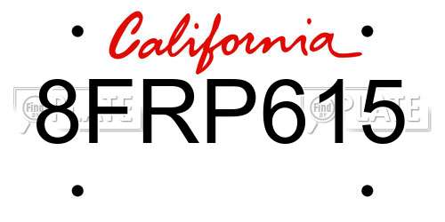 8FRP615 California License Plate