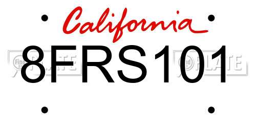 8FRS101 California License Plate