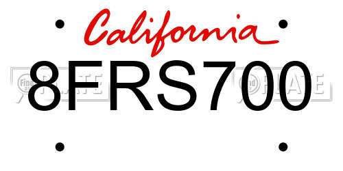 8FRS700 California License Plate