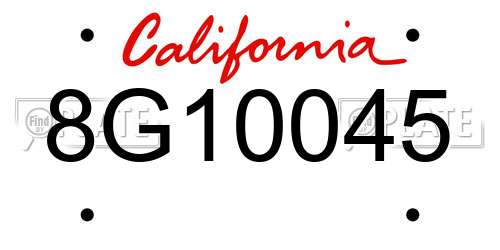 8G10045 California License Plate