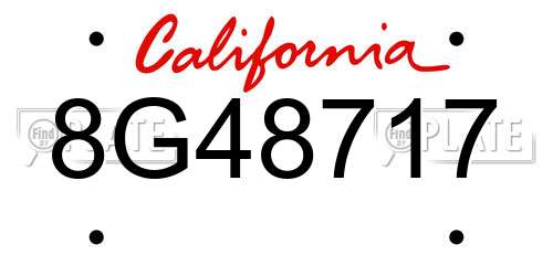 8G48717 California License Plate