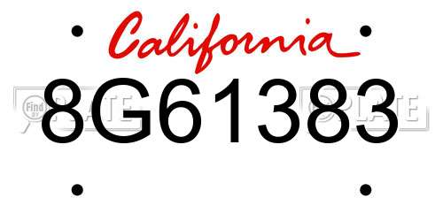 8G61383 California License Plate