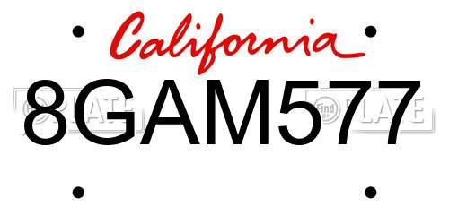 8GAM577 California License Plate