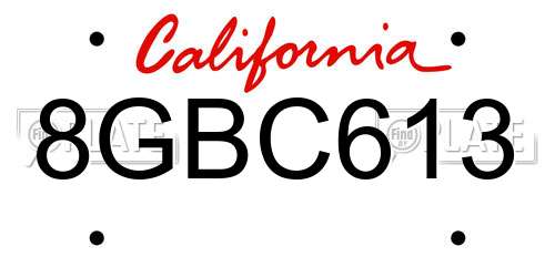 8GBC613 California License Plate