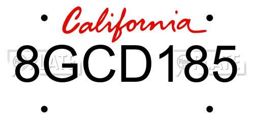 8GCD185 California License Plate