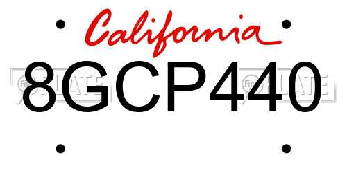 8GCP440 California License Plate