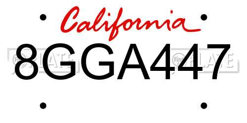 8GGA447 California License Plate
