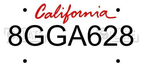 8GGA628 California License Plate