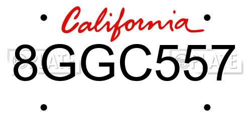 8GGC557 California License Plate