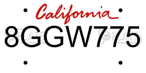 8GGW775 California License Plate