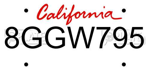 8GGW795 California License Plate