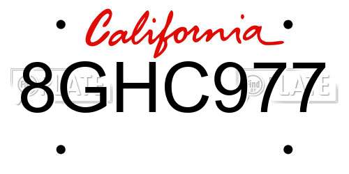 8GHC977 California License Plate