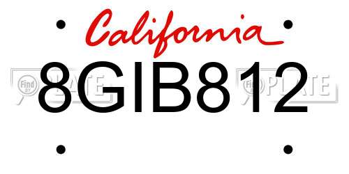 8GIB812 California License Plate