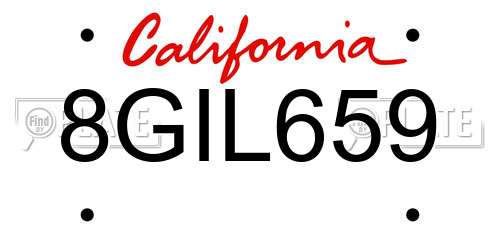 8GIL659 California License Plate