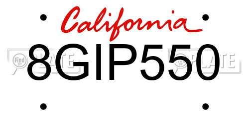 8GIP550 California License Plate