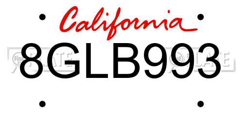 8GLB993 California License Plate