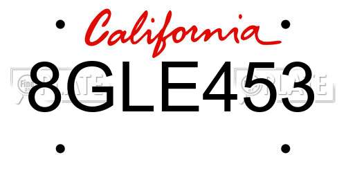 8GLE453 California License Plate