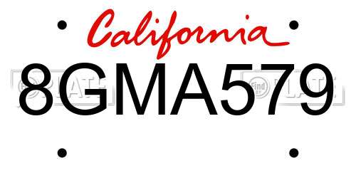 8GMA579 California License Plate