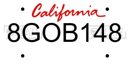 8GOB148 California License Plate