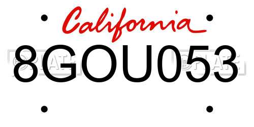8GOU053 California License Plate