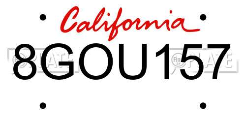 8GOU157 California License Plate
