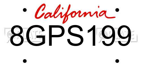 8GPS199 California License Plate