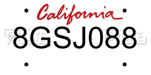 8GSJ088 California License Plate