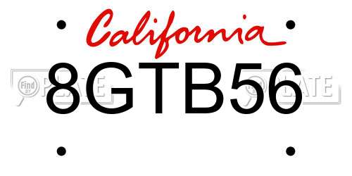 8GTB56 California License Plate