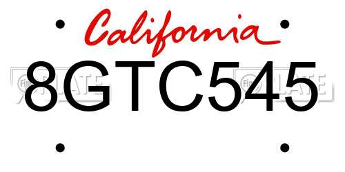 8GTC545 California License Plate