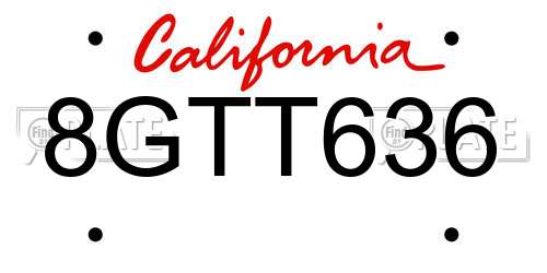 8GTT636 California License Plate