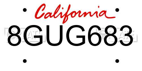 8GUG683 California License Plate
